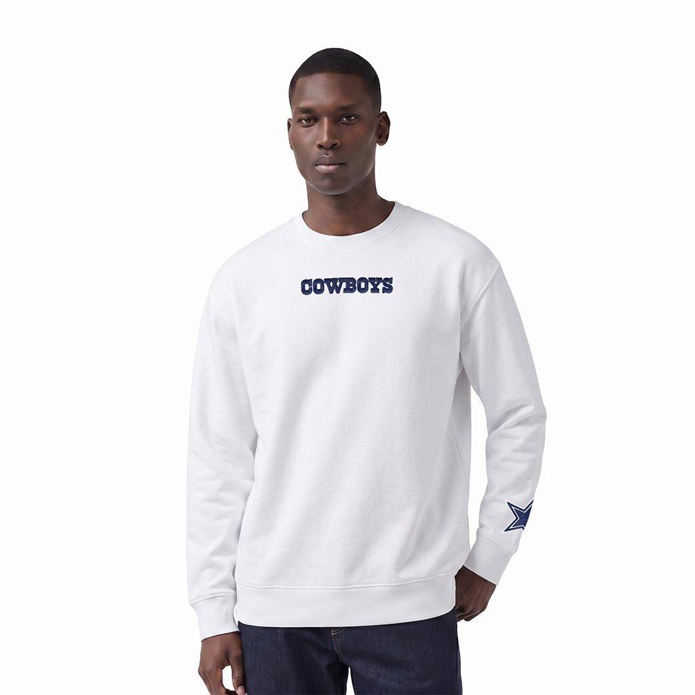 Pro Standard Men's NFL Dallas Cowboys Wingspan Drop Shoulder Fleece Crewneck - White - WHITE
